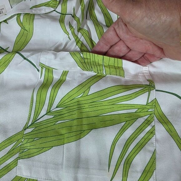 PIYAMA Abigail Pajama Sleep Set XXXL Shorts w/Short Sleeve Top Green/White Palm - Picture 9 of 13